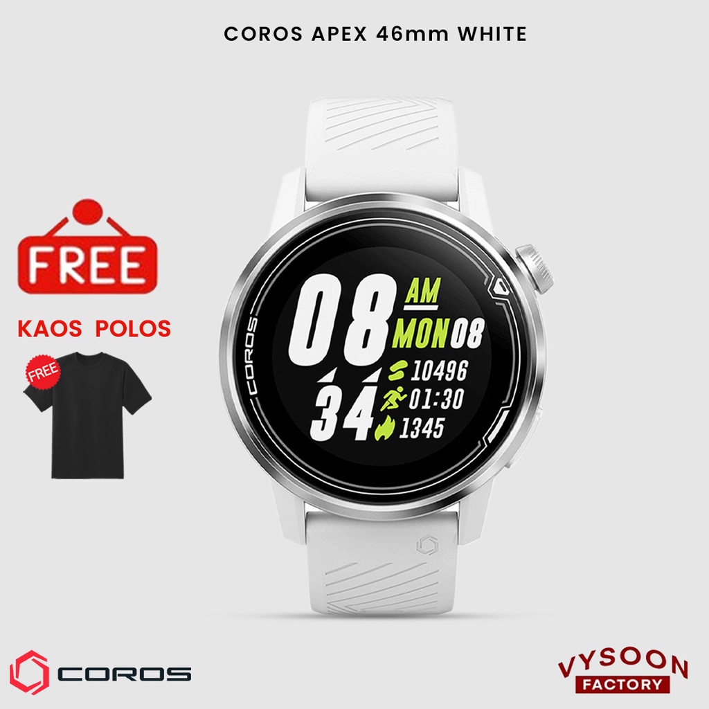 Jam Tangan Smartwatch COROS Apex 46mm White