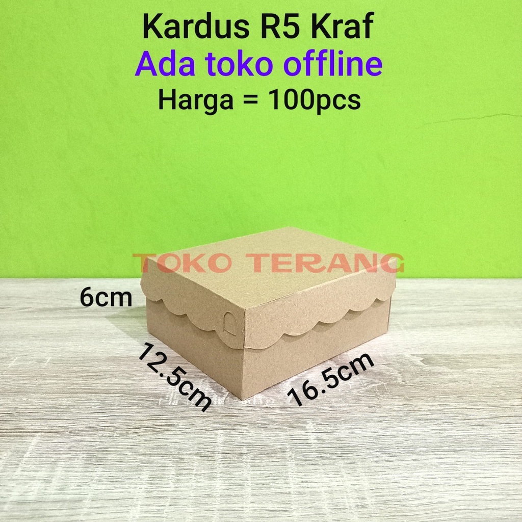 

Kardus coklat R5 kraf 16.5cm x 12.5cm x 6cm 310gsm kardus jajan kue coklat