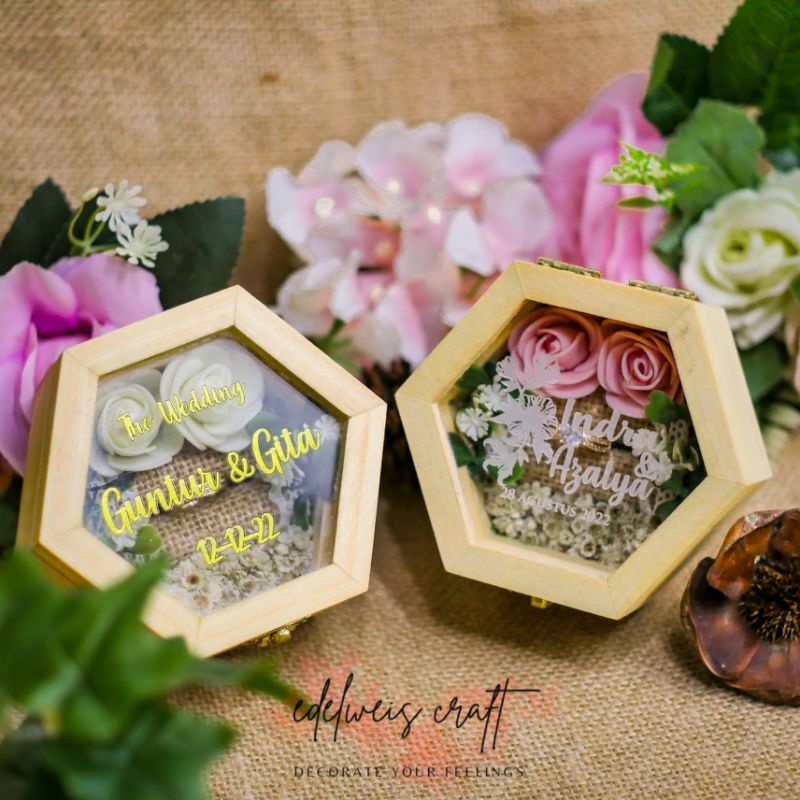 RING BOX/ KOTAK CINCIN/ BOX CINCIN/ RING BEARER/ BOX HEXAGONAL SMALL