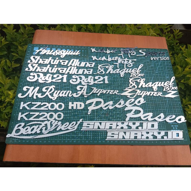 emblem timbul motor mobil gitar stainles custom nama/logo design bebas