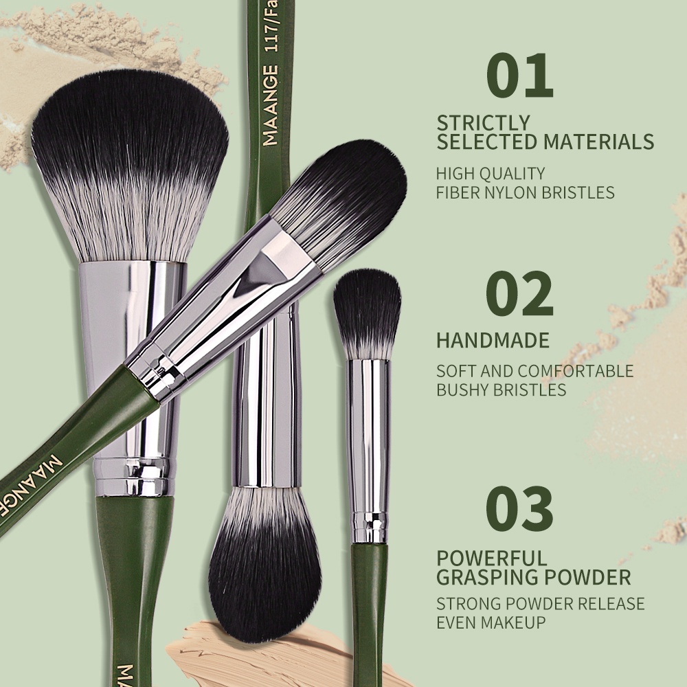 MAANGE5867 Brush Kit 10Pcs Make up Brush Set Comfortable Nylon Bristles Wood Handle Kosmetik Aksesoris Powder Besar Eye