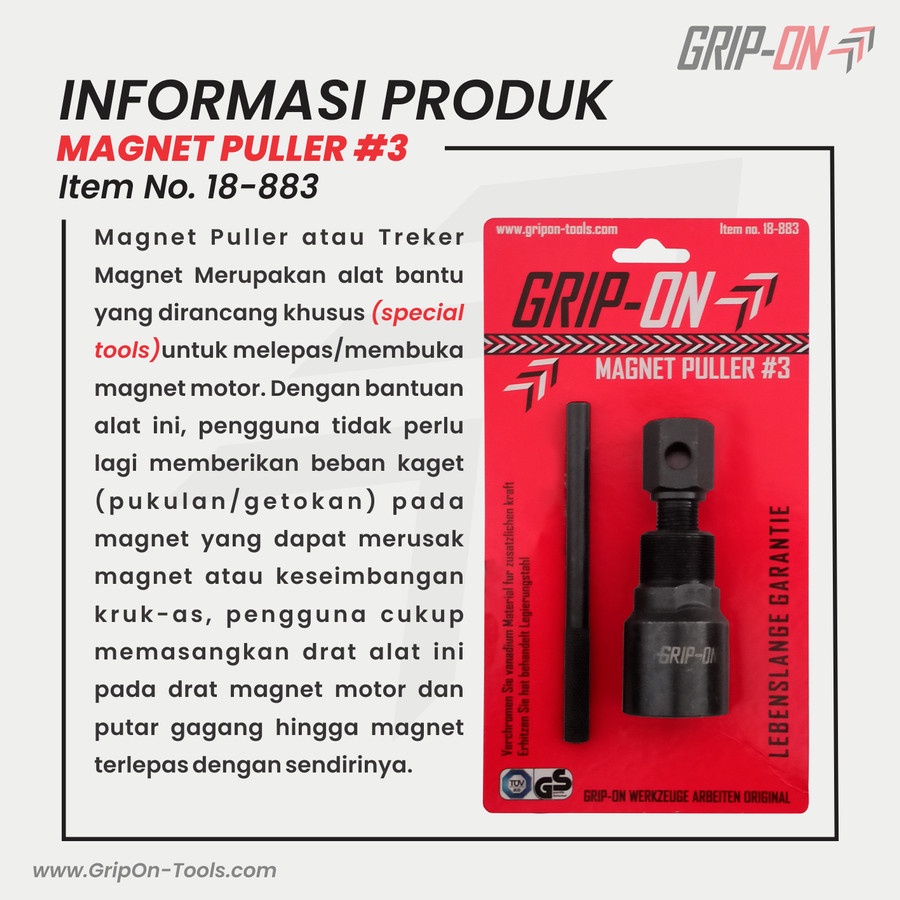 GRIP-ON Treker Magnet No #3 Multi-Fungsi 18-883 / Magnet Puller / Magnet Motor