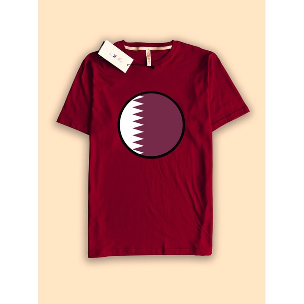 Baju Kaos Tshirt CAMOE Qatar Flag Bendera Qatar