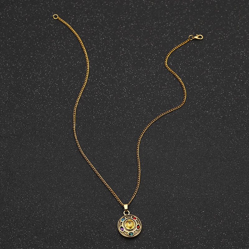 Kalung Liontin Sarung Tangan Motor Avenger Alliance 3 Beat The World Infinite Gem Gaya Vintage Untuk Pria Dan Wanita