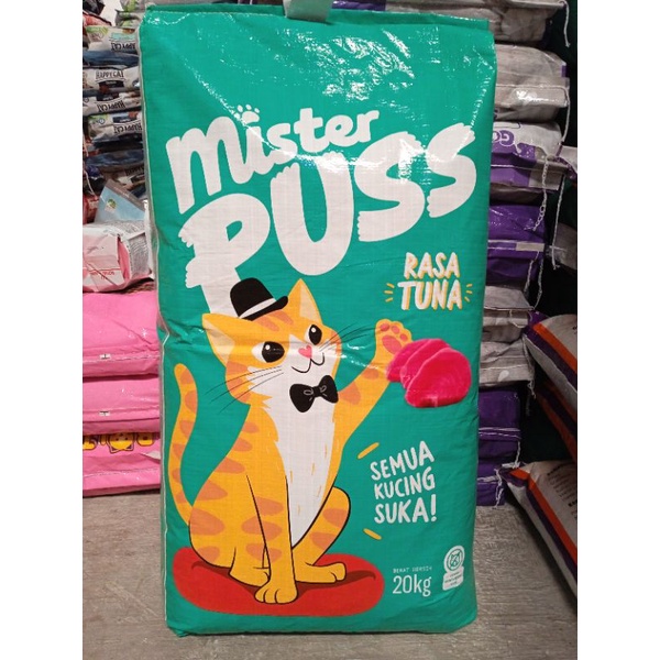 New mister puss tuna 20kg grab gojek makanan kucing dewasa