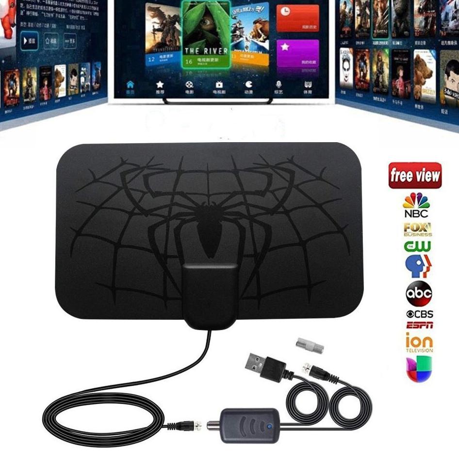 Terbaru Antena TV Digital DVB-T2 High Gain 25dB + Signal Booster Amplifier - Taffware TFL-D146 - Bla