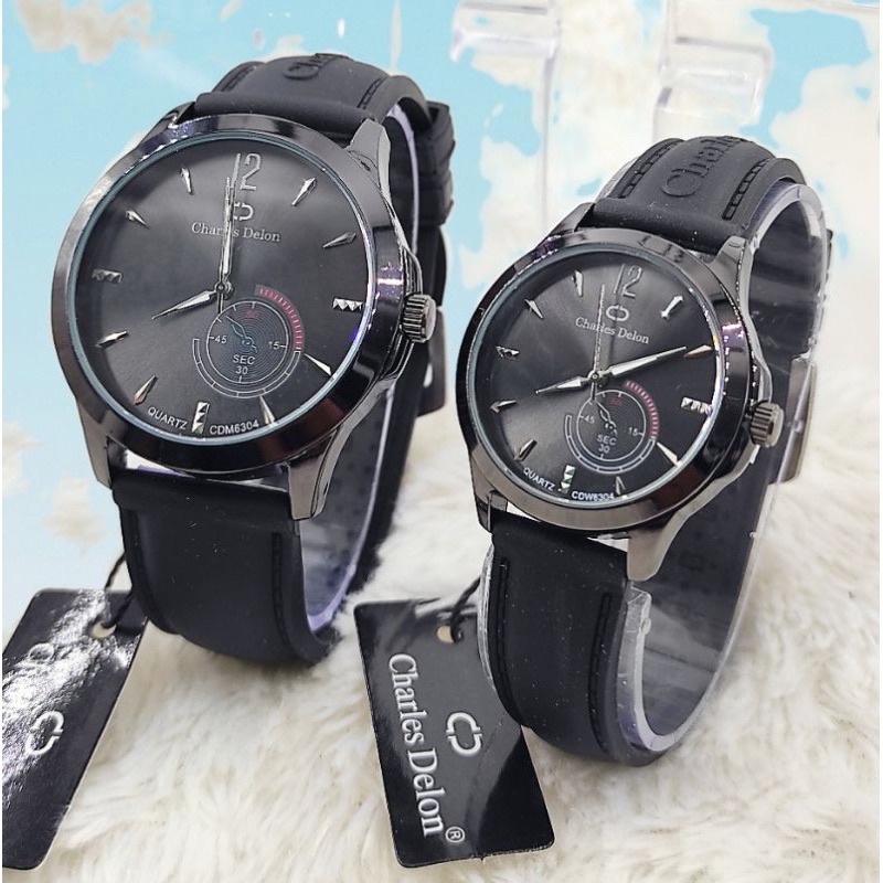 jam tangan charles delon couple new edition original anti air