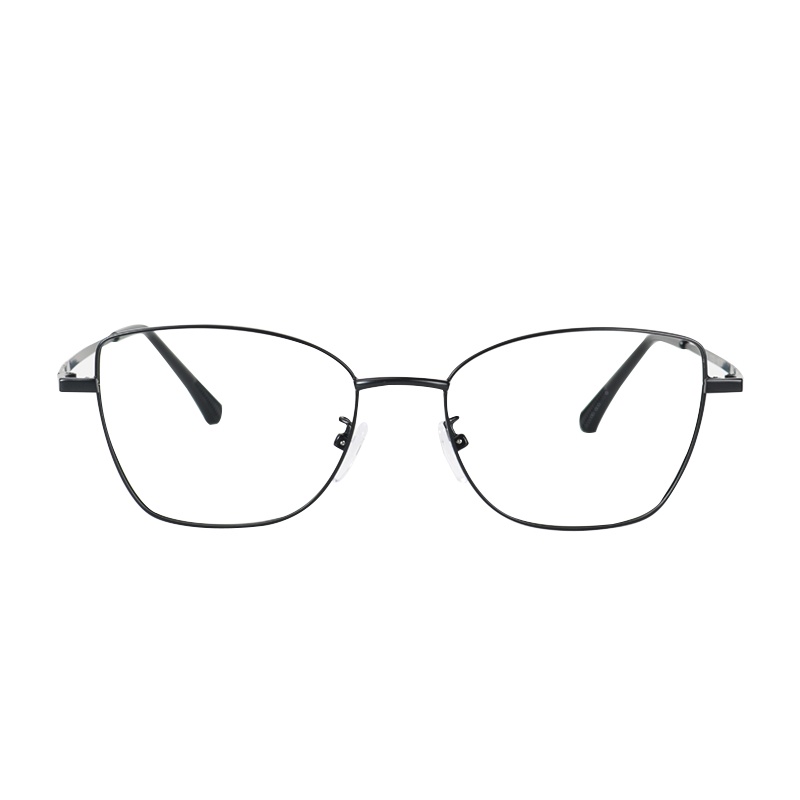 (YUZHU) Vintage Fashion Ultral Light Cat Eye Metal Frame Kacamata Perlindungan Radiasi Untuk Wanita