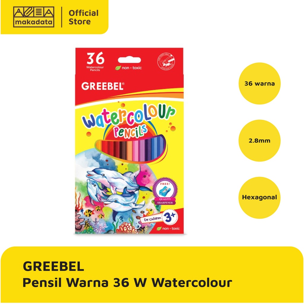 

PENSIL WARNA / COLOR PENCIL GREEBEL 36 WARNA WATERCOLOUR PANJANG MURAH