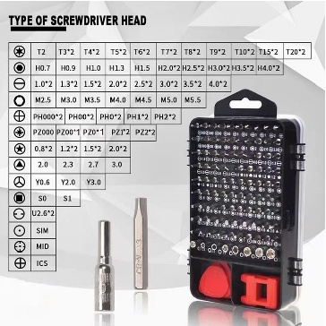 Obeng Set Magnetik 112 In 1 Set Obeng Lengkap Original