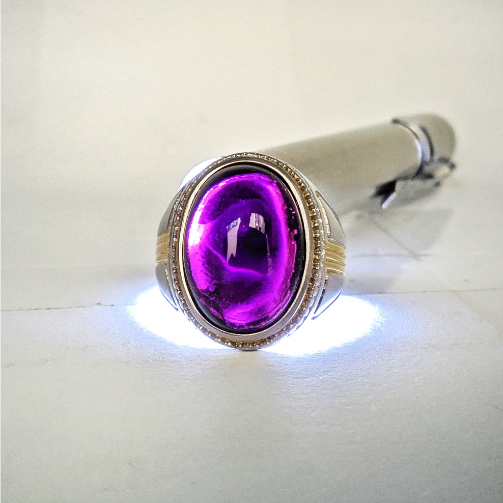 Cincin Titanium Kecubung Wulung Tembus Ungu