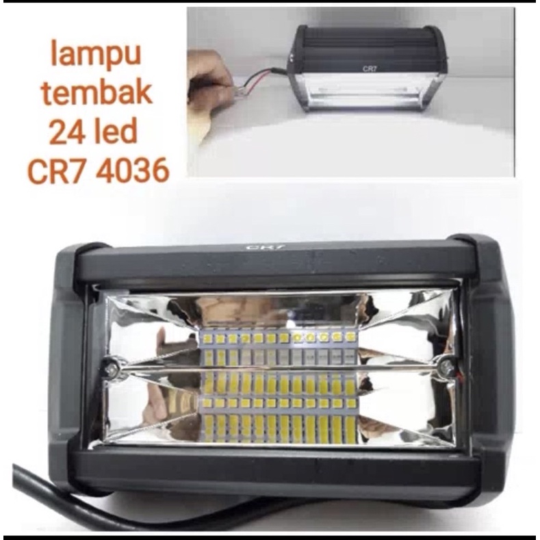 LAMPU tembak sorot cr7 led bar cree CWL 24 MATA+ BREKET dudukan depan