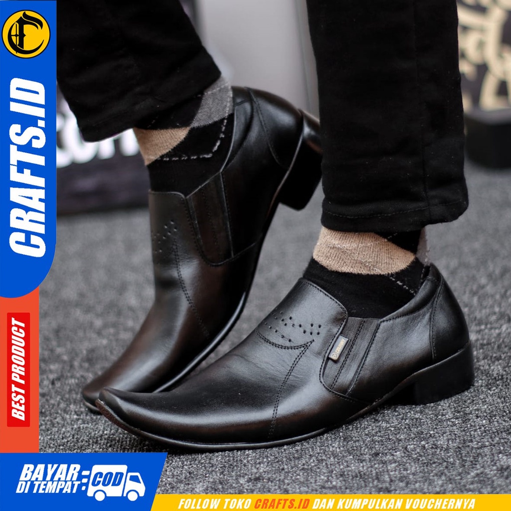 CRAFTS rempel - Sepatu Pantofel Formal Kulit Asli Kerja Slop Pria