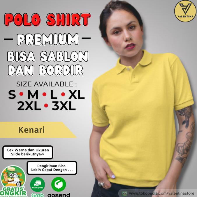 Kaos Kerah Wanita Original Polo Shirt Wanita Kaos Polo Wanita Kuning Termurah