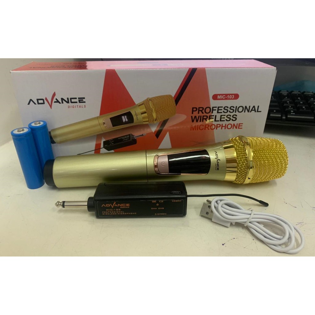 PROMO Mic Profesional Wireless Microphone ADVANCE mic 103 BEGARANSI RESMI MANTAP