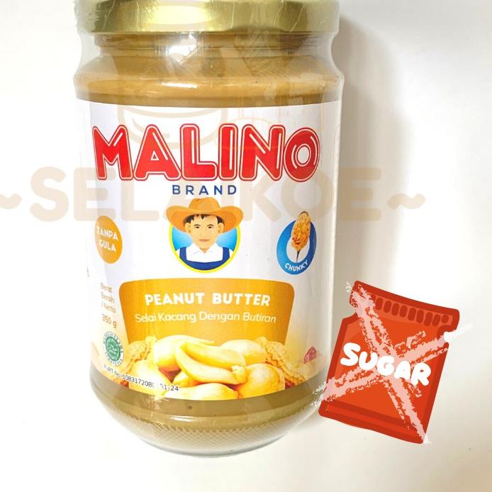 

10.10 Fasion sale Selai Kacang Butiran TANPA GULA Peanut Butter Chunky NO SUGAR 350gr - MALINO BRAND murah