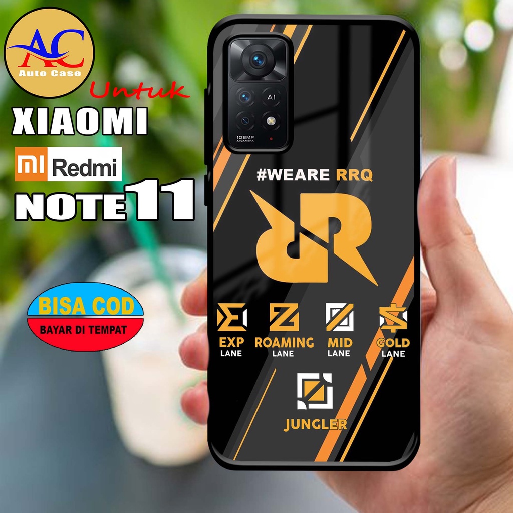 Softcase Glass kaca untuk XIAOMI REDMI NOTE 11 RRQ Casing Handphone Case Hp Procamera