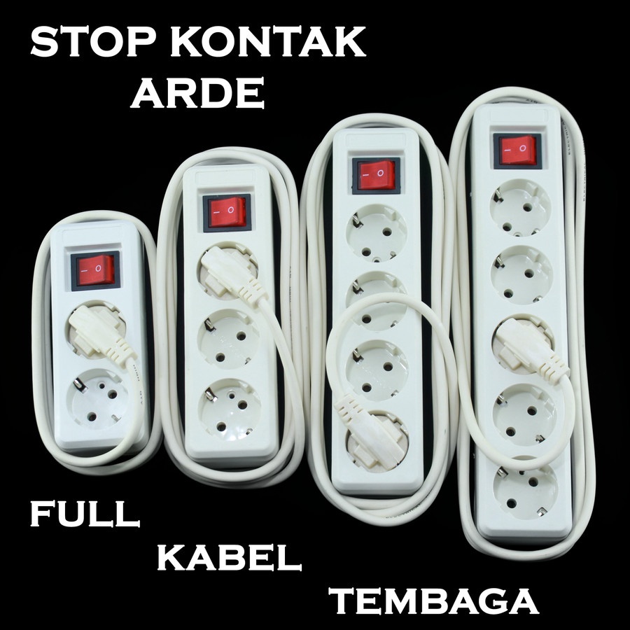 Stop Kontak Kabel 1.5M 1,5 Meter 2L 3L 4L 5L Stopkontak Socket Soket Terminal Kuningan