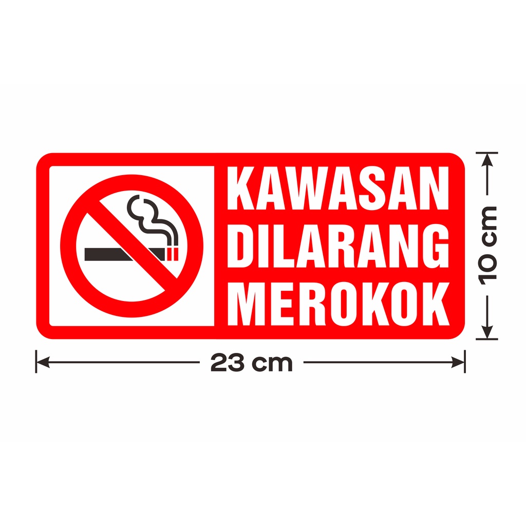 

Sticker Marka Vinyl Stiker Kaca Dinding Sign Kawasan Dilarang Merokok