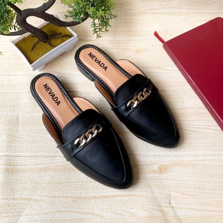 Sandal Mules Hak 3cm/Sendal Wanita Remaja Model Terbaru Kekinian