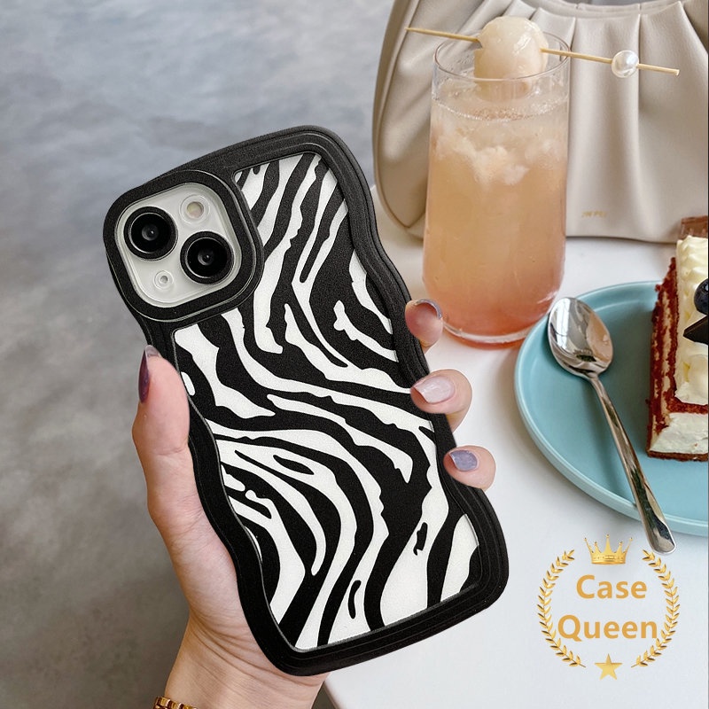 Casing Realme C53 10 C21Y C15 C11 2020 C25 C20 C12 C35 C25s C25Y C11 2021 C3 Realme 6i 5i C20A 5 5s C1 Motif Leopard Wavy Edge Case Garis Tidak Teratur Soft TPU Penutup Belakang