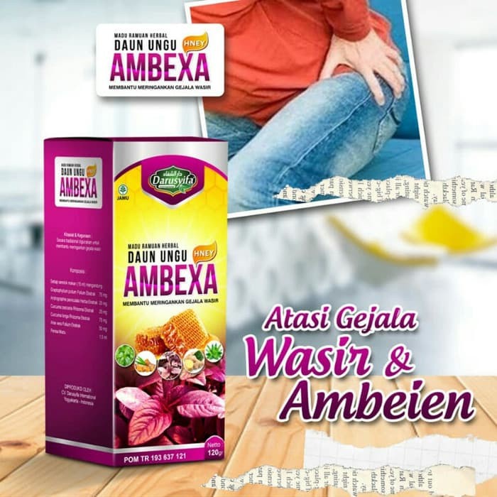 [ TERAMPUH ] Madu Ambeien AMBEXA Darusyifa Ekstrak Daun Ungu Obat Wasir Alami