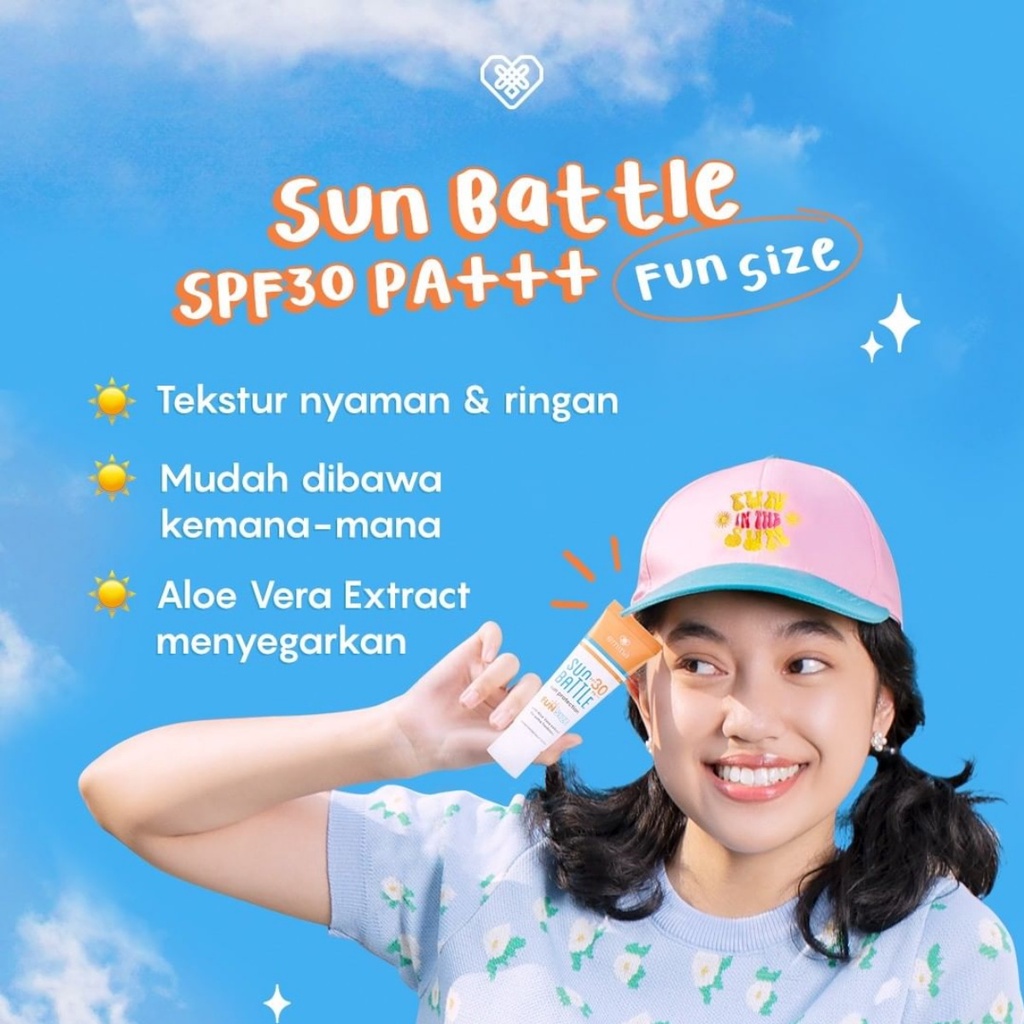 Emina Sun Battle SPF 30 PA+++23ml 60ml - Sunscreen Pelindung dari Sinar Matahari + UV