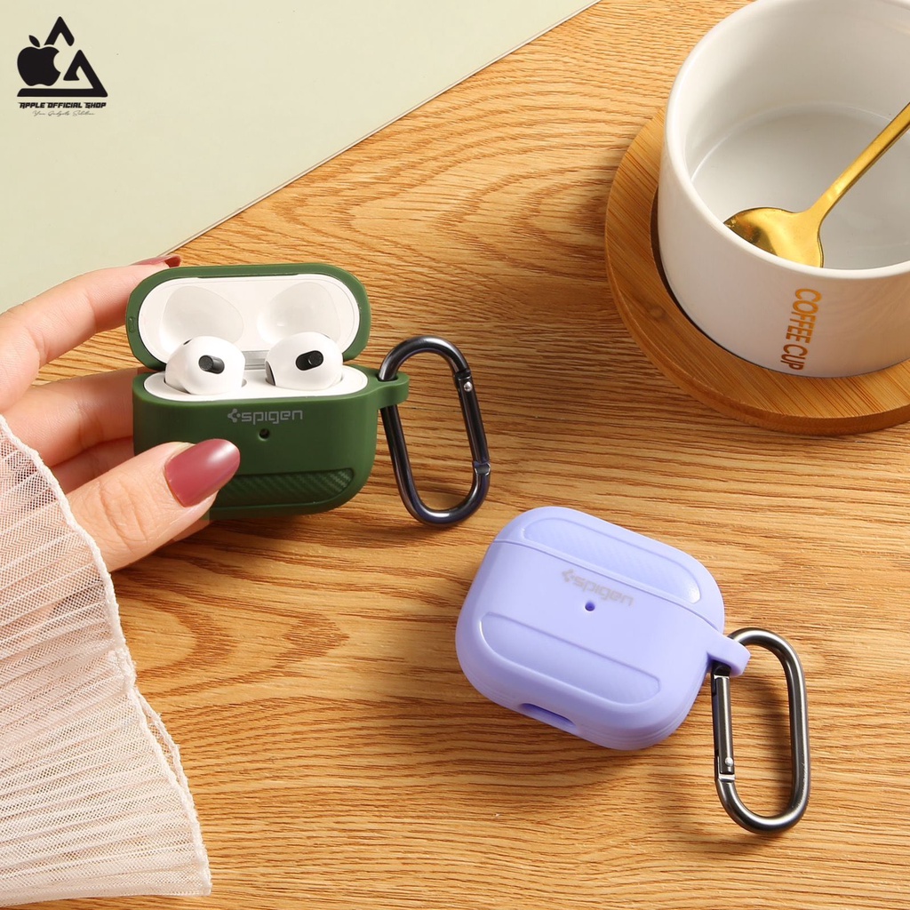 Case Airpods Spigen Rugged Armor Airpods Gen 1 2 3 PRO  Carbon Karbon Silikon Silicone Earpods Inpods Earphone Softcase Pouch Motif Keren Karakter Cartoon