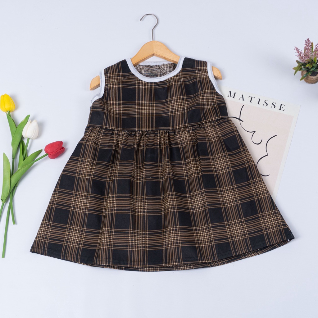 ZASKIYA - DRESS TERUSAN SANTAI ANAK PEREMPUAN BANYAK MOTIF | DRESS BALITA DAISY / TARTAN