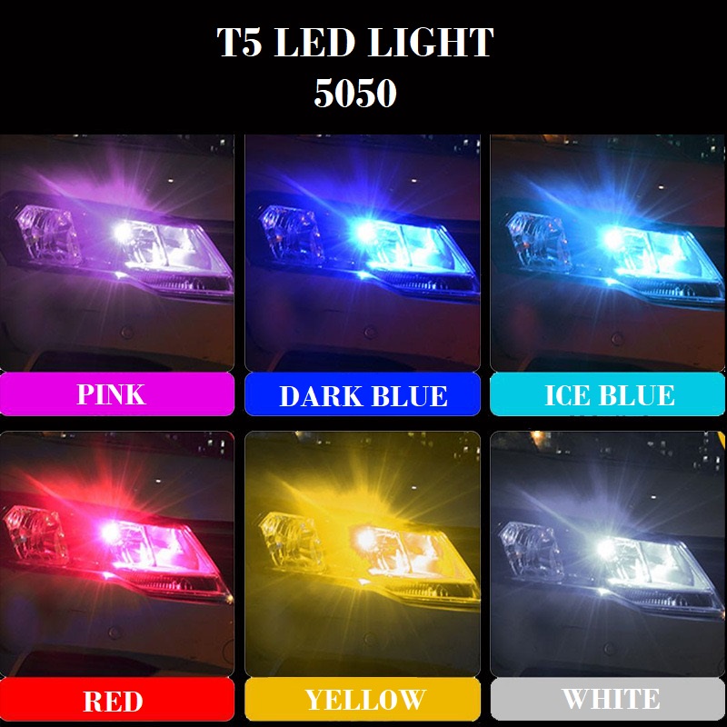 LUCKYMALL LED T5 COB SPEEDOMETER SUPER BRIGHT 5050 LAMPU LED SPEEDO PANEL DASHBOARD MOBIL MOTOR CAR MOTORCYCLE COB BOHLAM JAGUNG MINI KECIL