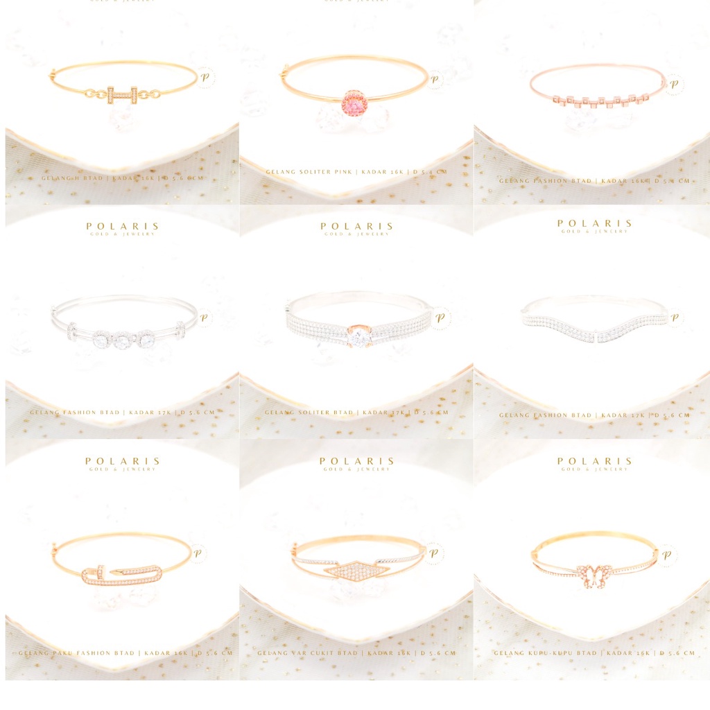 Gelang Tangan Bangle Fashion Perhiasan Emas Rosegold Kuning Putih Perhiasan Kadar Tua 700/750 Ready Stock GK9A