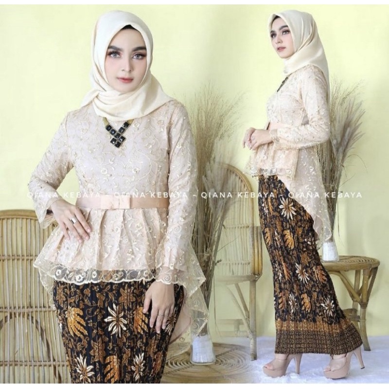SETELAN KEBAYA AURORA TILE / set kebaya brukat aurora / set kebaya brukat pinguin / set kebaya moder