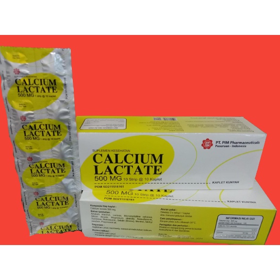 (PIM BOX) CALCIUM LACTATE 500MG PER BOX MERK PIM