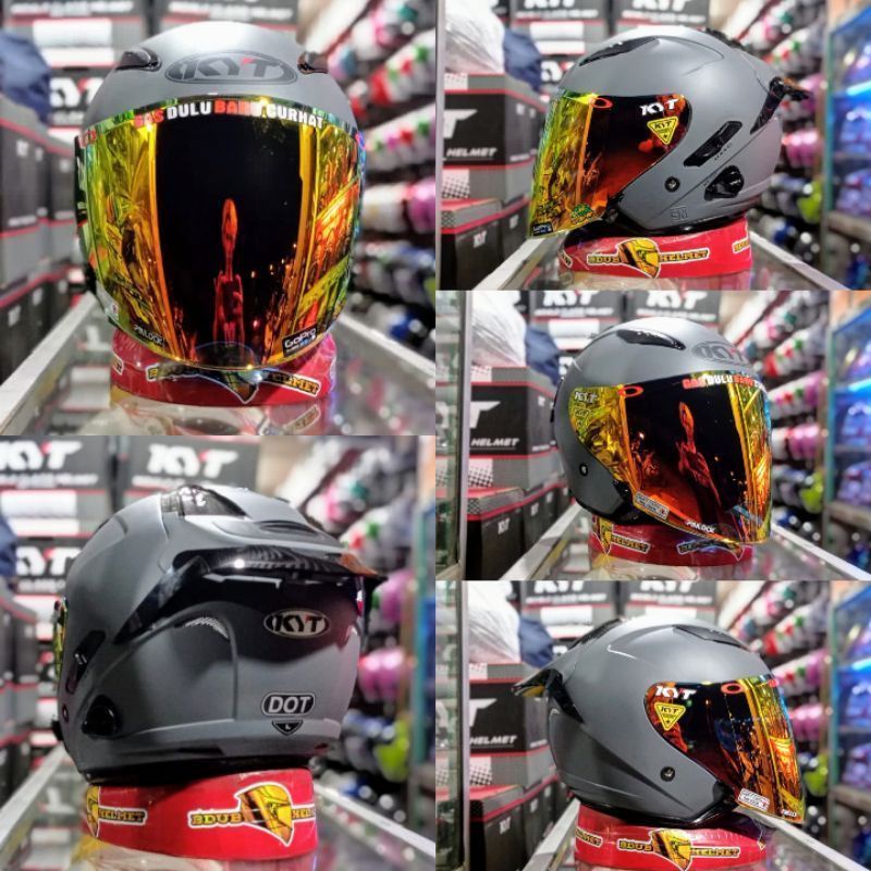 paket Visor kyt galaxy flat r + rachet + spoiler kyt galaxy free sticker visor iridium