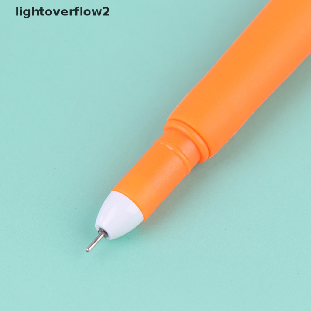 (lightoverflow2) 10pcs Pulpen Gel 0.5mm Tinta Hitam Dengan Hiasan Wortel (ID)