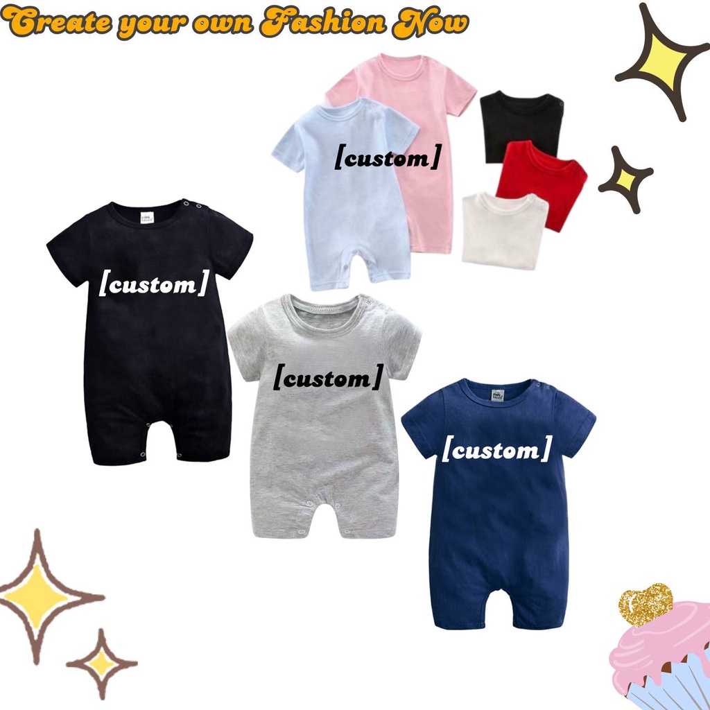 Romper Bayi CUSTOM Laki laki perempuan / Baju anak Custom FOTO NAMA