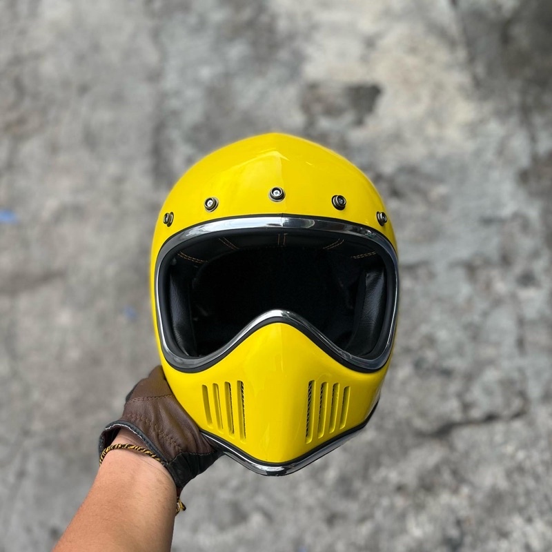 Jual Helm SIMPSON Ghostbone Yellow Glossy / Helm Custom Shopee Indonesia