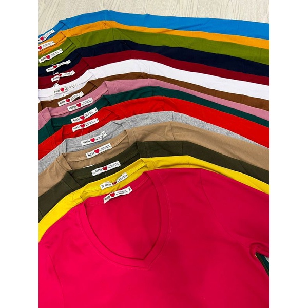 Kaos polos wanita Belle❤️ lengan panjang neck o & neck v sangat nyaman dipakai