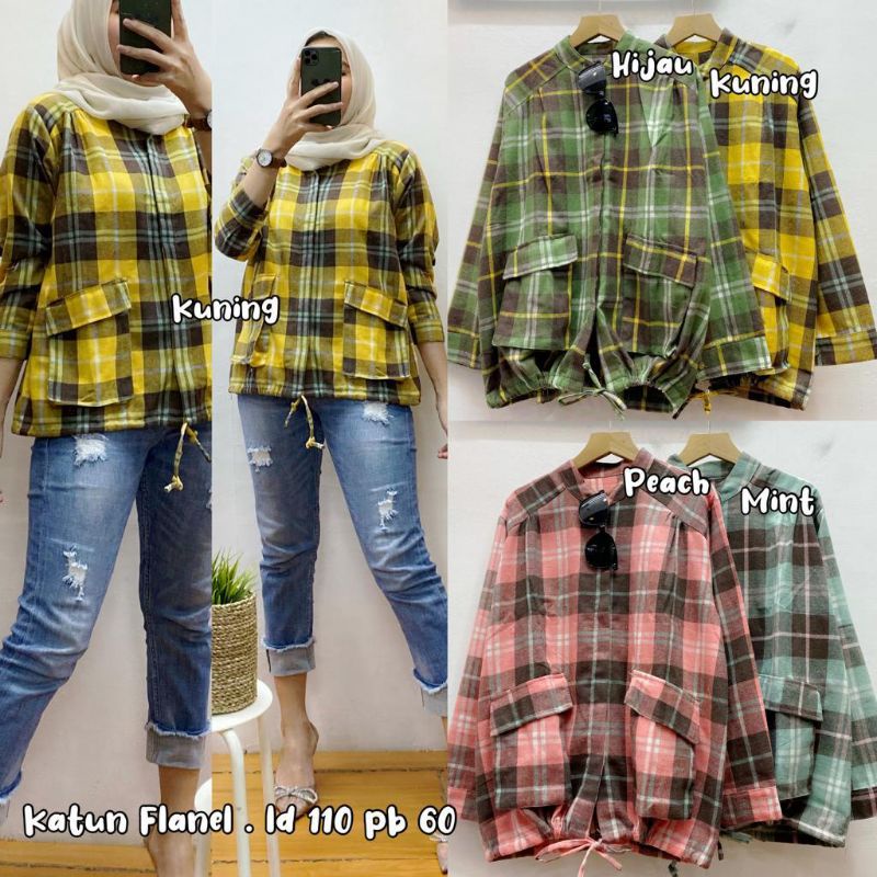 kemeja serut flanel/fashion wanita modern