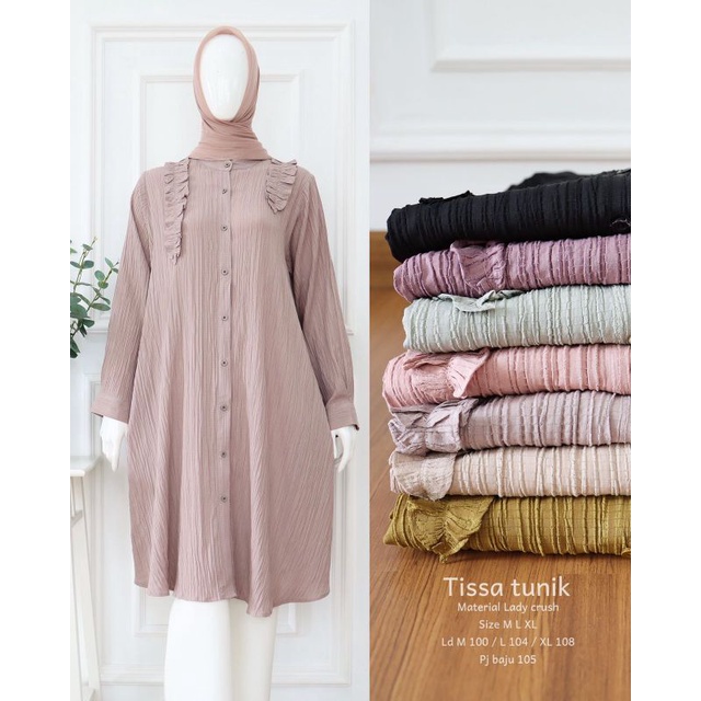 Tissa Long Tunik , Katun Lady  Crush , Original Disiko Exclusive , Atasan Wanita Cantik , Tunik mura