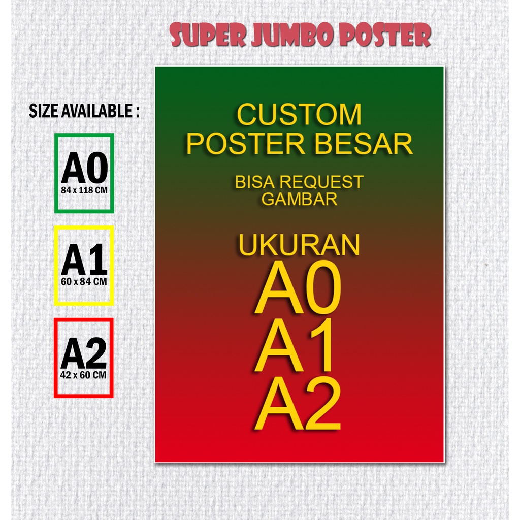 CUSTOM Request Gambar Sendiri Suka Suka Poster Ukuran Besar Jumbo Aesthetic Art Paper Hiasan Dinding