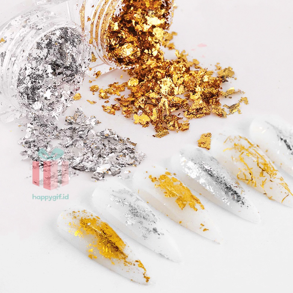 Foil Paper Aluminium Flakes / Kertas Foil Nail Art Professional dekorasi kuku KU039