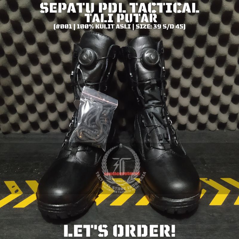 TERMURAH BERKUALITAS 100% KULIT ASLI Sepatu PDL Tali Putar - Sepatu PDL WR 01