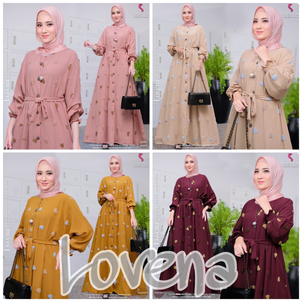 LOVENA DRESS GAMIS JUMBO ORI BY SHOFIYA  GAMIS JUMBO TERBARU TERLARIS ORIGINAL SHOFIYA