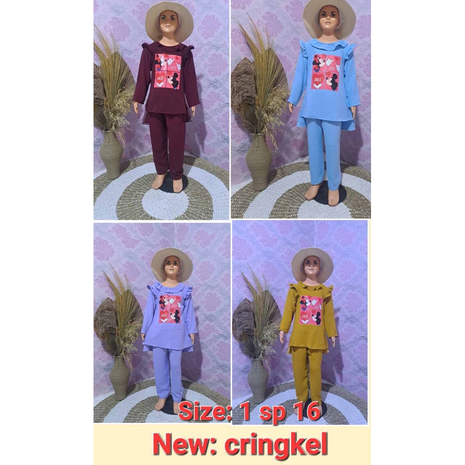 SETELAN ANAK PEREMPUAN OVERSIZE KAOS VIRAL KEKINIAN JEJE SLEBEW VIRAL KEKINIAN 2022 MURAH BAJU ANAK 