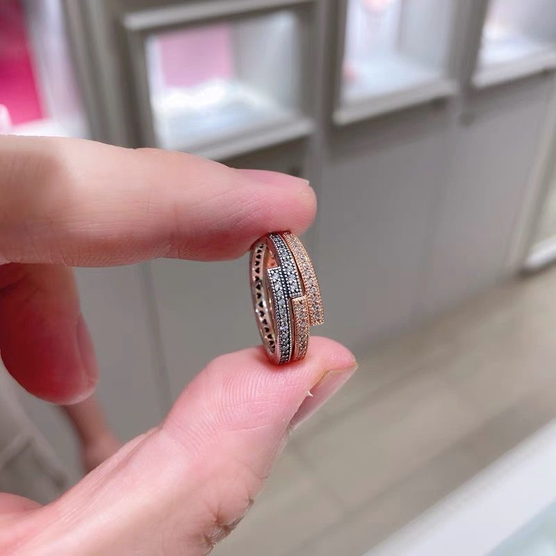 Pandora Cincin 925 Silver Hias Berlian Dengan Kotak Untuk Wanita