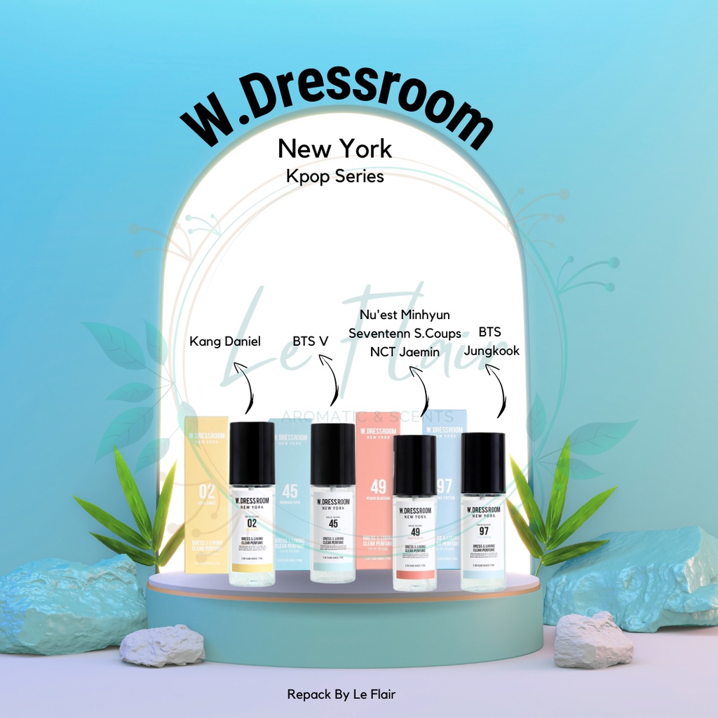 W.Dressroom - 02 Coconut Kang Daniel - 45 Morning Rain BTS V - 49 Peach Blossom NCT Jaemin - 97 Apri