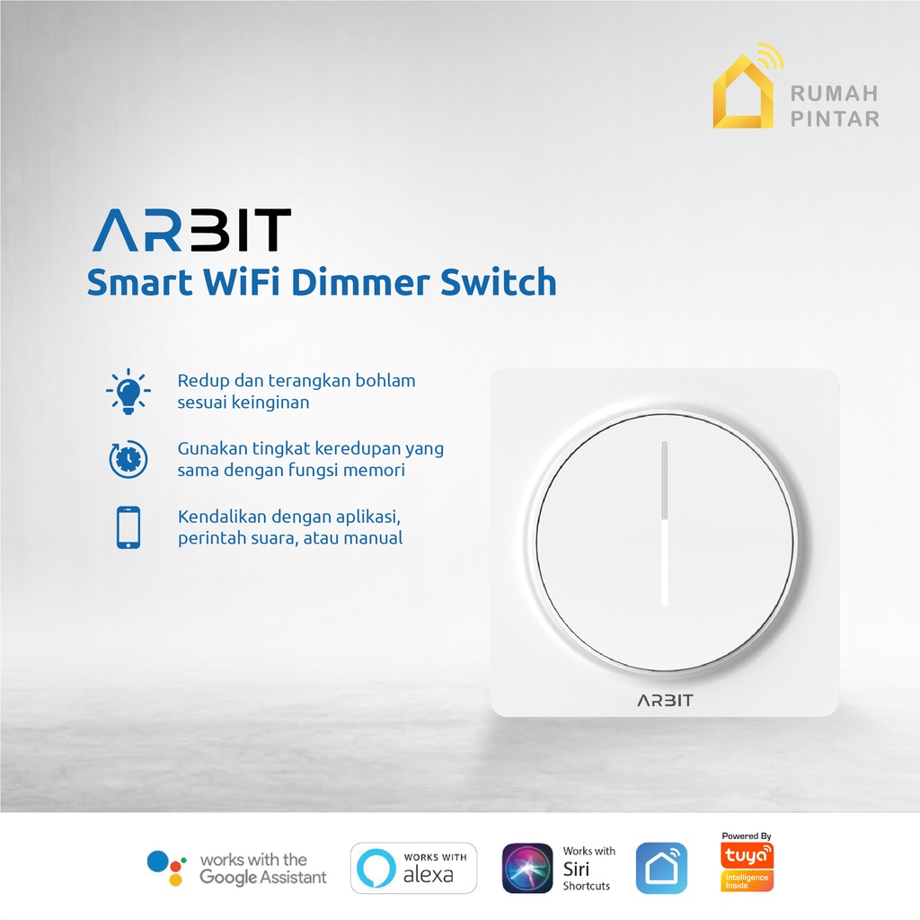 ARBIT WiFi Dimmer Switch Saklar Redup Pintar Smart Home