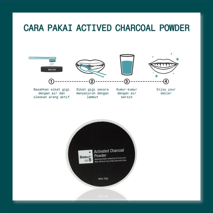 Minty Charcoal Powder for Teeth Detoxification | Beaudelab Arang Aktif Detoks Karang &amp; Pemutih Gigi | 30 gr NewLab New Lab