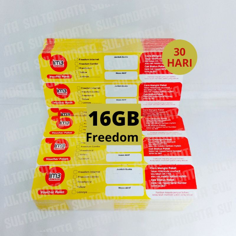 VOUCHER INDOSAT FREEDOM INTERNET 16 GB